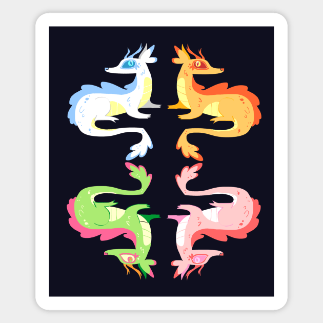 Dragon Quadruplets Sticker by sky665